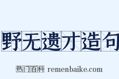 野无遗才造句是什么意思的图片